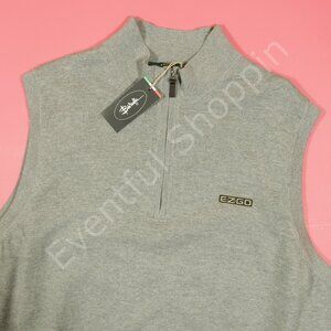 EZGO Golf Vest Mens XL Gray Merino Wool 1/4 Zip Wind Lined Fairway & Greene New